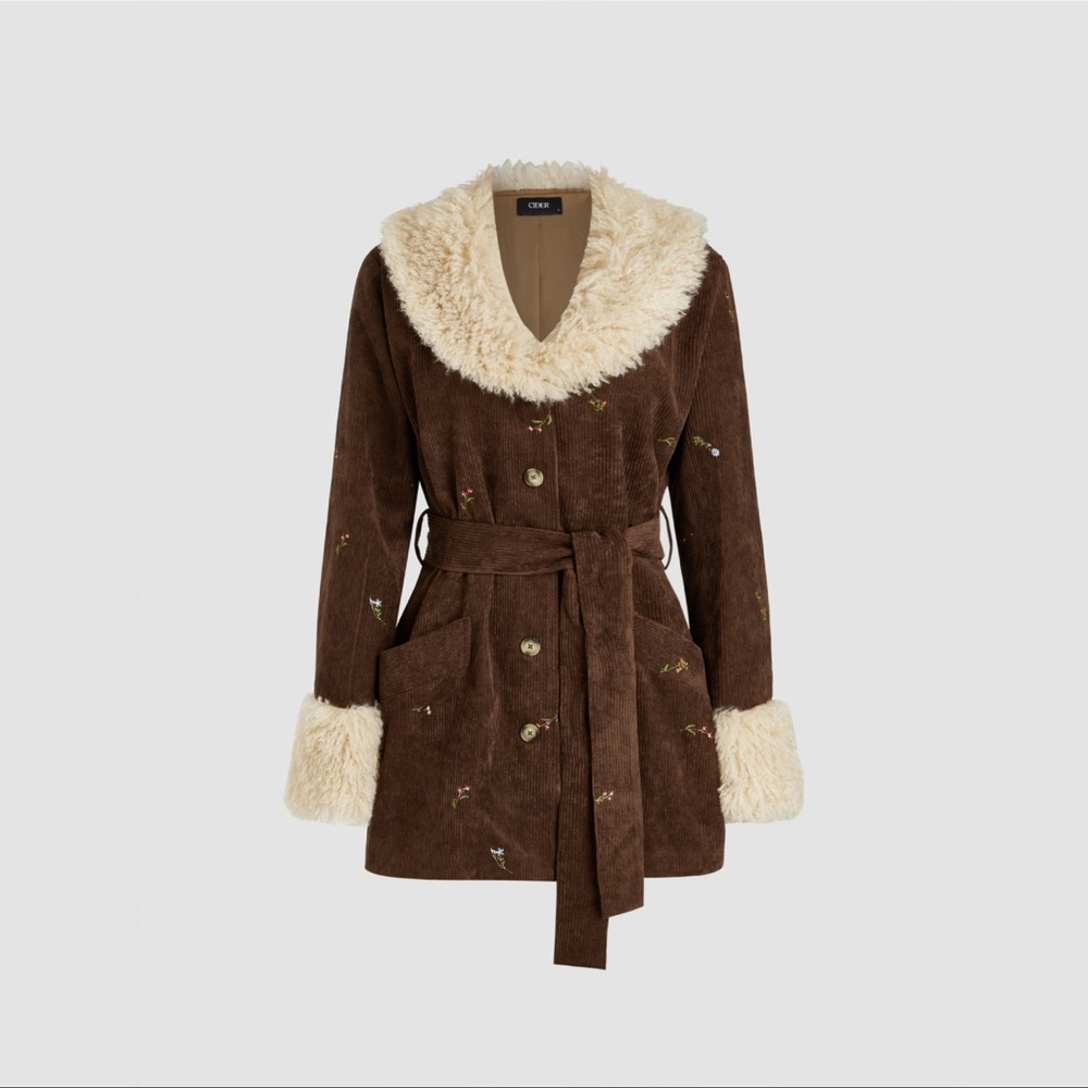 CIDER Corduroy embroidered jacket. 

Size Large.